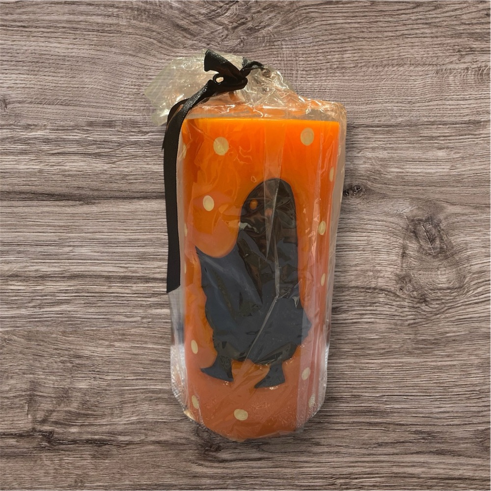Orange and Black Halloween Candle